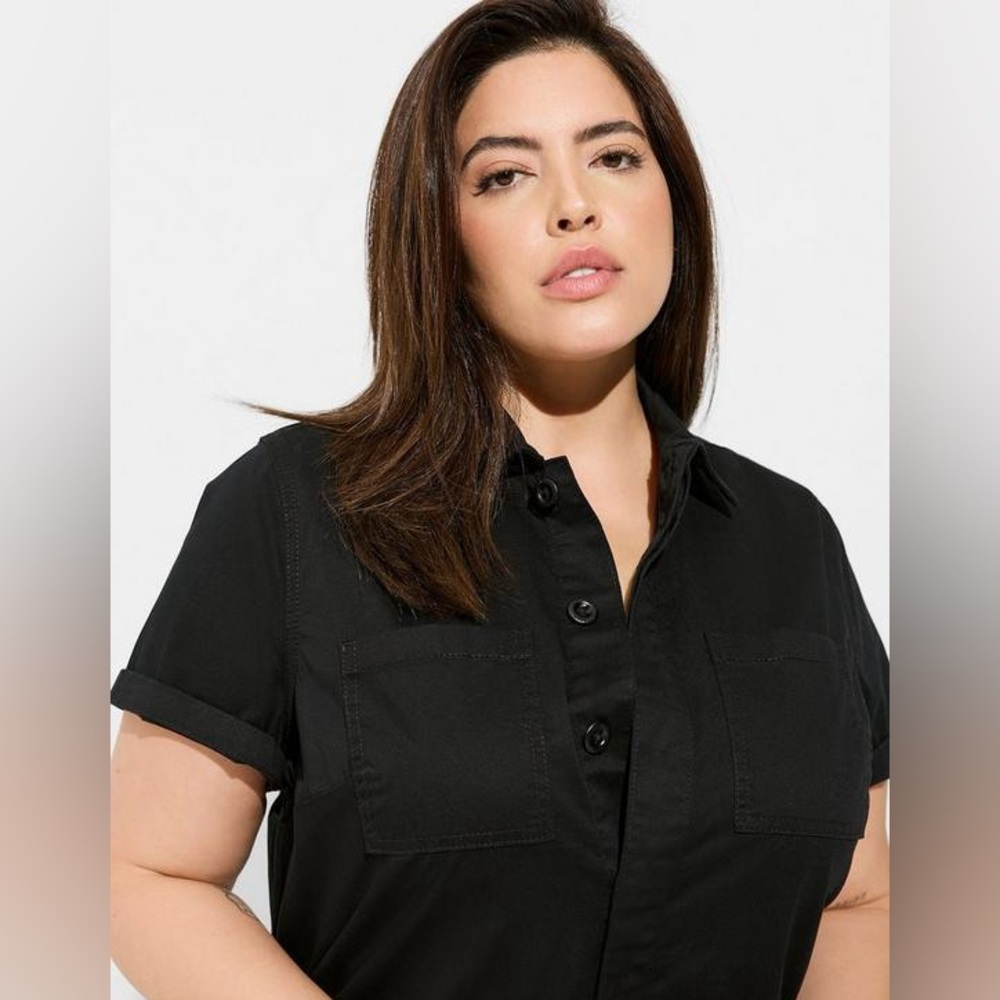 Torrid Black Utility Romper Short Sleeve Size 16 - Picture 9 of 10